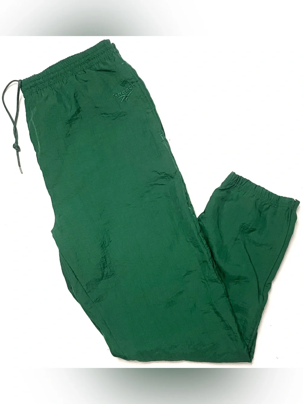 Vintage Reebok Men’s Lined Windbreaker Track Pants Forest Green Size XL Athletic